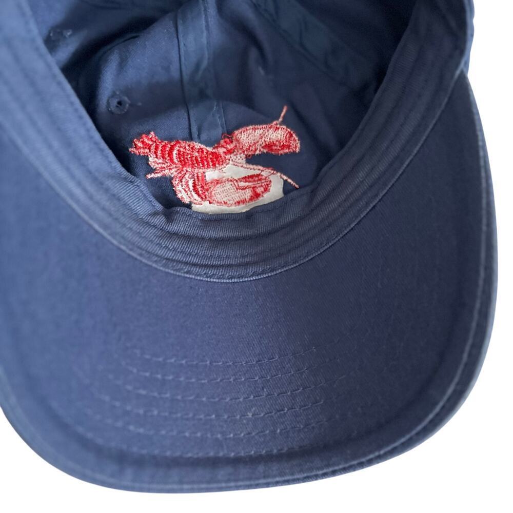 Maine Lobster Embroidered Hat Navy Blue Adjustable Dad Cap Coastal Vintage Vibes - Picture 4 of 7
